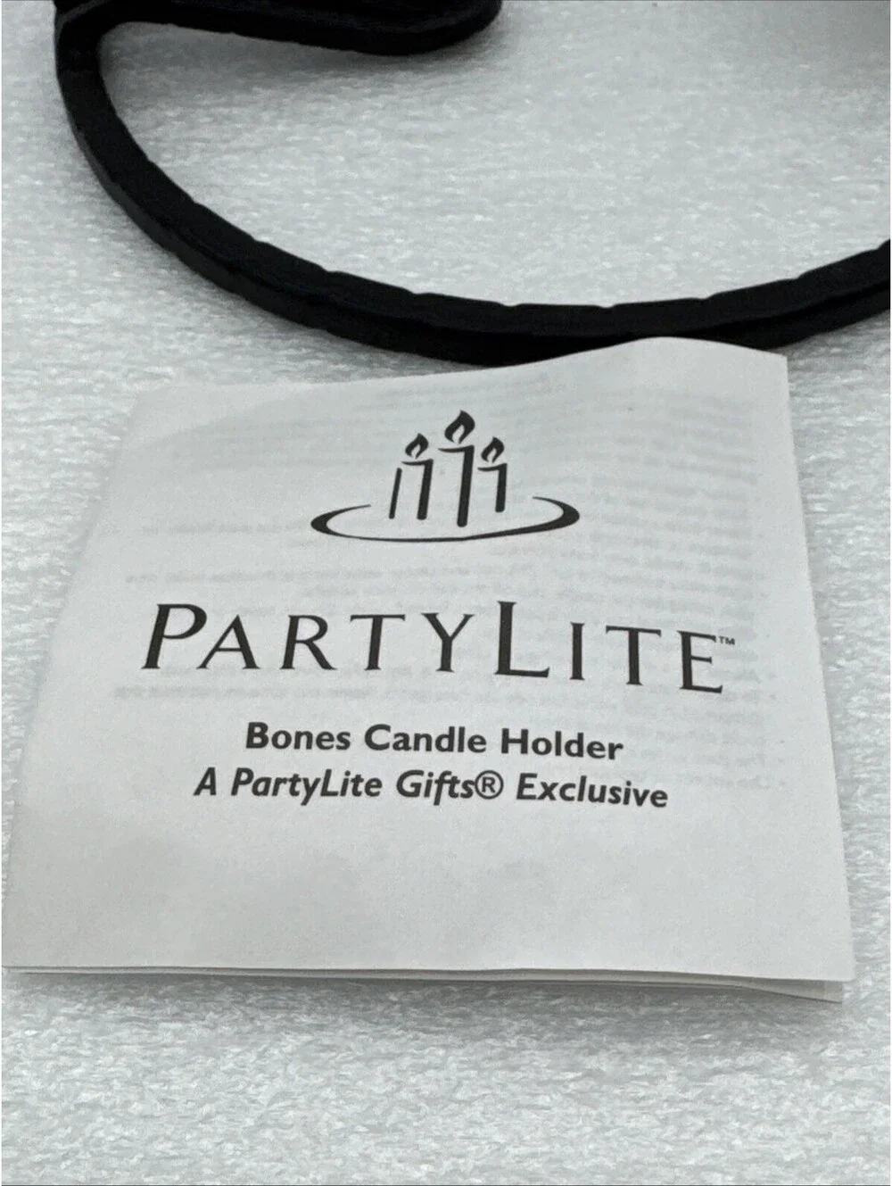 Vintage PartyLite Mr Bones Skeleton 15.25” Black Wrought Iron Votive Holder